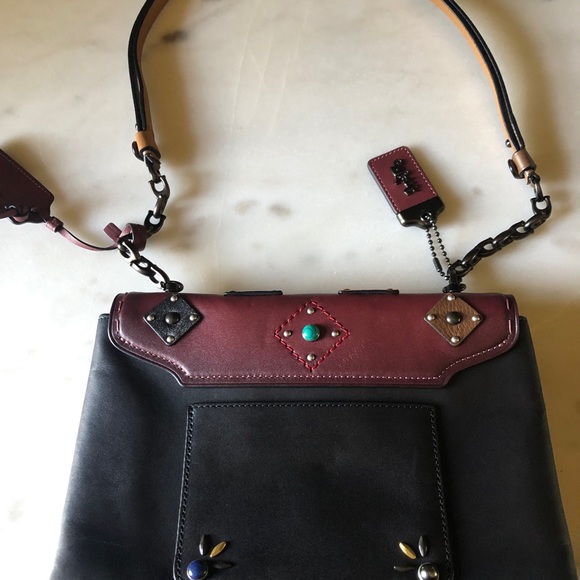 🌺 RARE/HTF Coach Swagger with Patchwork Prairie Rivets/PRICE FIRM - Picture 7 of 16